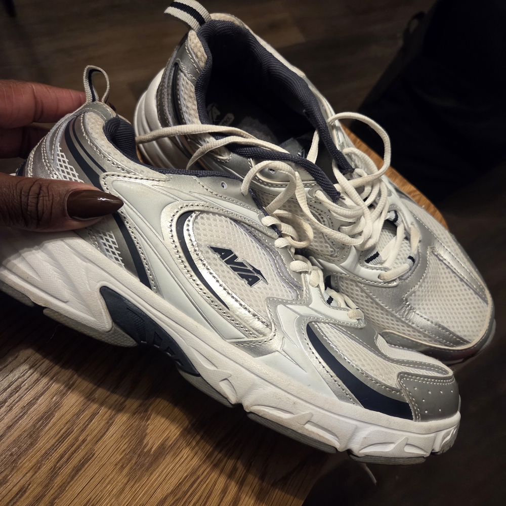 Avia White and Gray Athletic Shoes